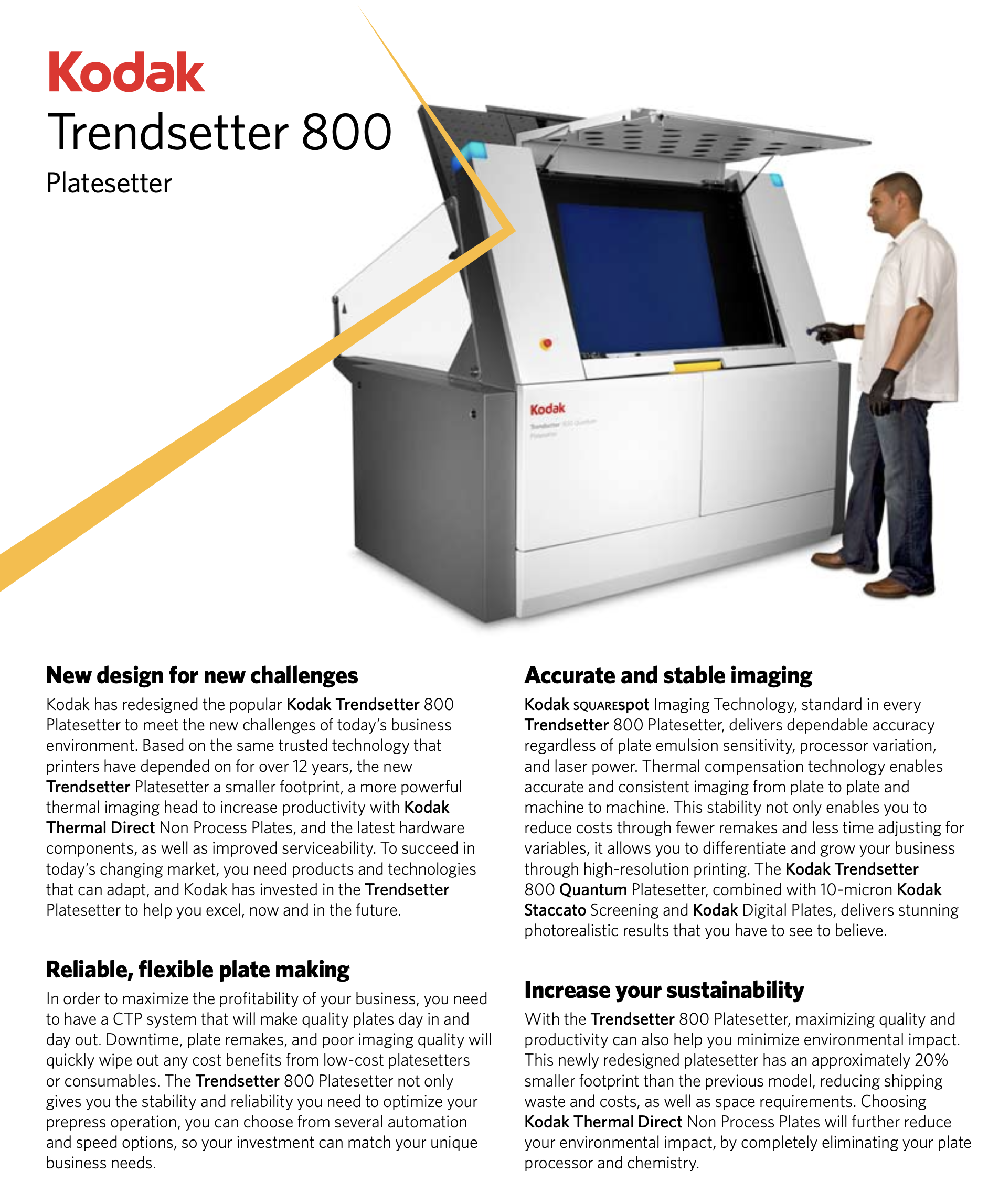 Kodak Trendsetter 800 Specs