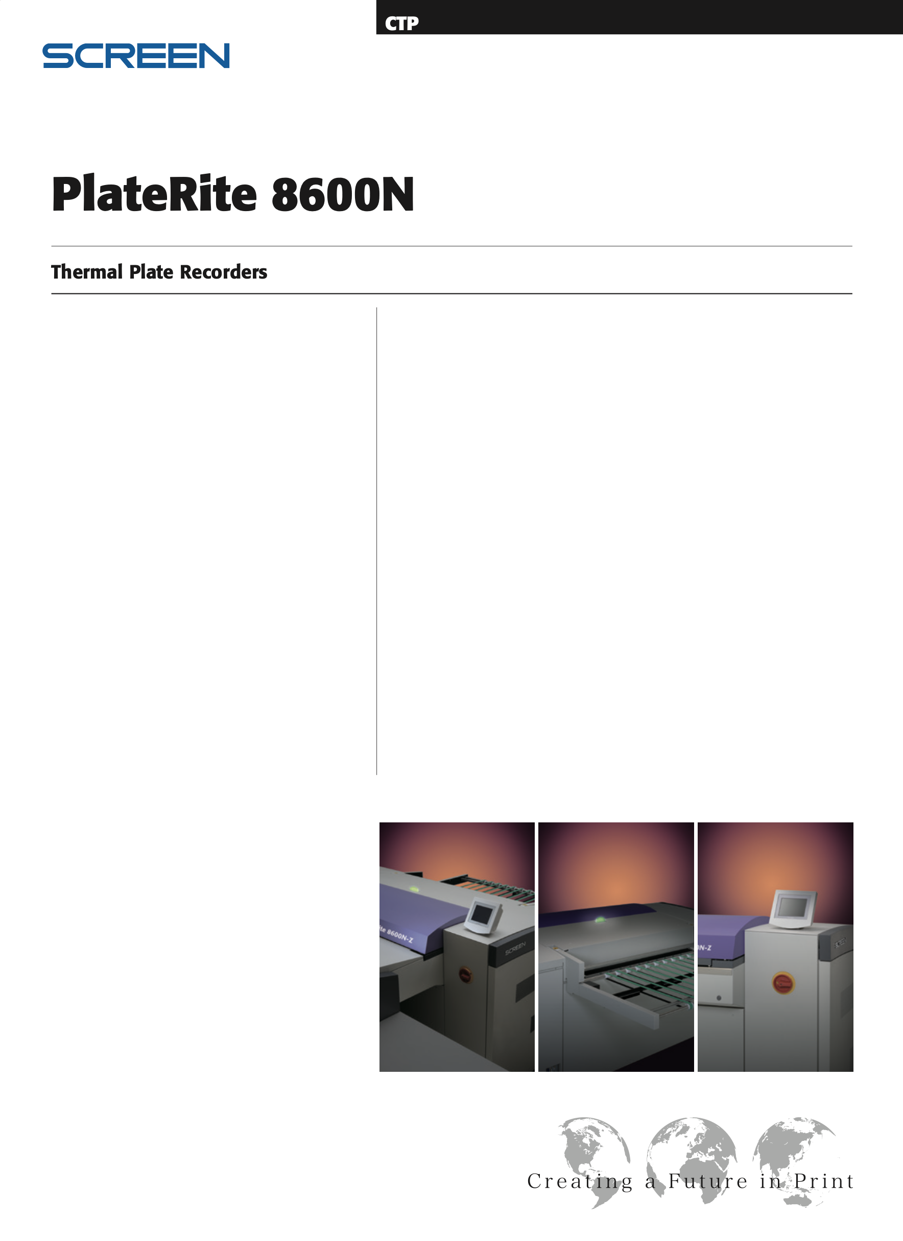 SCREEN PTR 8600 Brochure