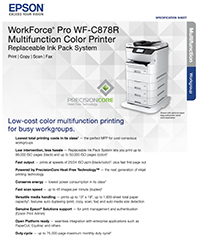 Epson WFC878R Specs